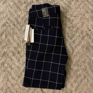 Navy and white checkered dress pants brand new with tag